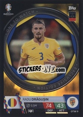 Sticker Radu Drăgușin - UEFA Euro 2024. Match Attax
 n. OTW9 - Topps