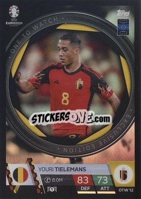 Sticker Youri Tielemans - UEFA Euro 2024. Match Attax
 n. OTW12 - Topps
