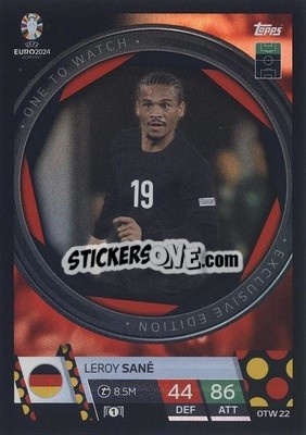 Sticker Leroy Sané - UEFA Euro 2024. Match Attax
 n. OTW22 - Topps