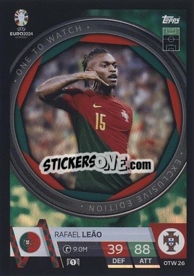 Sticker Rafael Leão - UEFA Euro 2024. Match Attax
 n. OTW26 - Topps