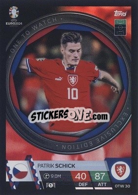 Sticker Patrik Schick - UEFA Euro 2024. Match Attax
 n. OTW30 - Topps
