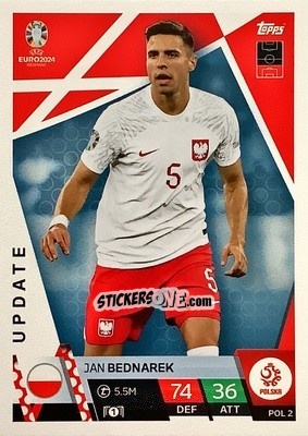 Sticker Jan Bednarek - UEFA Euro 2024. Match Attax
 n. POL2 - Topps