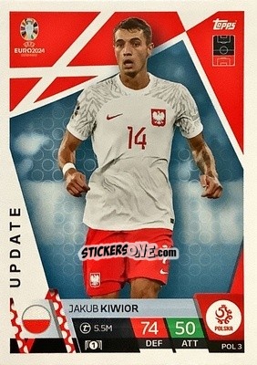 Sticker Jakub Kiwior - UEFA Euro 2024. Match Attax
 n. POL3 - Topps