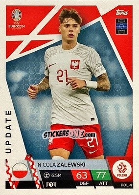 Sticker Nicola Zalewski - UEFA Euro 2024. Match Attax
 n. POL4 - Topps