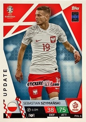 Sticker Sebastian Szymanski - UEFA Euro 2024. Match Attax
 n. POL6 - Topps