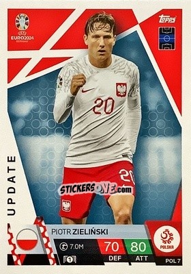 Sticker Piotr Zielinski - UEFA Euro 2024. Match Attax
 n. POL7 - Topps