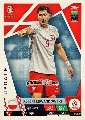 Sticker Robert Lewandowski - UEFA Euro 2024. Match Attax
 n. POL9 - Topps