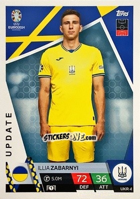 Cromo Ilya Zabarnyi - UEFA Euro 2024. Match Attax
 n. UKR4 - Topps