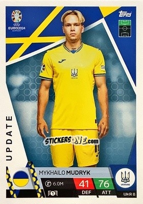 Sticker Mykhailo Mudryk - UEFA Euro 2024. Match Attax
 n. UKR8 - Topps