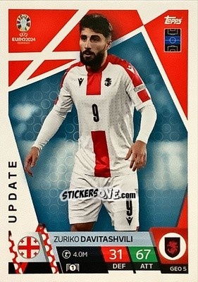 Sticker Zuriko Davitashvili - UEFA Euro 2024. Match Attax
 n. GEO5 - Topps