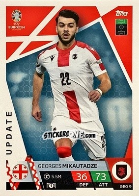 Sticker Georges Mikautadze - UEFA Euro 2024. Match Attax
 n. GEO9 - Topps