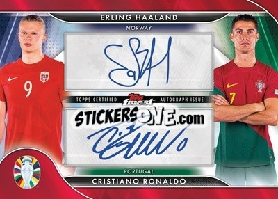 Sticker Erling Haaland / Cristiano Ronaldo - Finest Road to UEFA Euro 2024
 n. FDA-HR - Topps