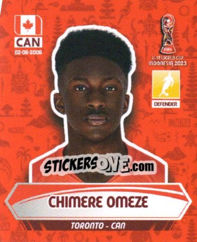 Sticker CHIMERE OMEZE - FIFA U-17 WORLD CUP INDONESIA 2023
 - INNOVA