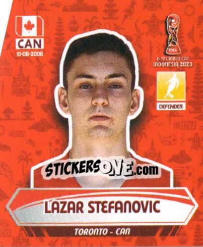 Sticker LAZAR STEFANOVIC - FIFA U-17 WORLD CUP INDONESIA 2023
 n. 102 - INNOVA
