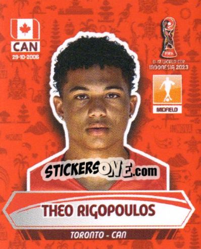 Sticker THEO RIGOPOULOS - FIFA U-17 WORLD CUP INDONESIA 2023
 n. 107 - INNOVA
