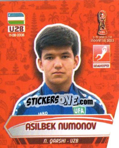 Sticker ASILBEK NUMONOV - FIFA U-17 WORLD CUP INDONESIA 2023
 - INNOVA