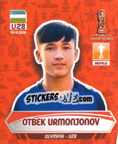 Sticker OTBEK URMONJONOV - FIFA U-17 WORLD CUP INDONESIA 2023
 - INNOVA