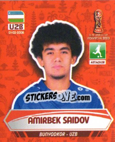 Sticker AMIRBEK SAIDOV - FIFA U-17 WORLD CUP INDONESIA 2023
 - INNOVA