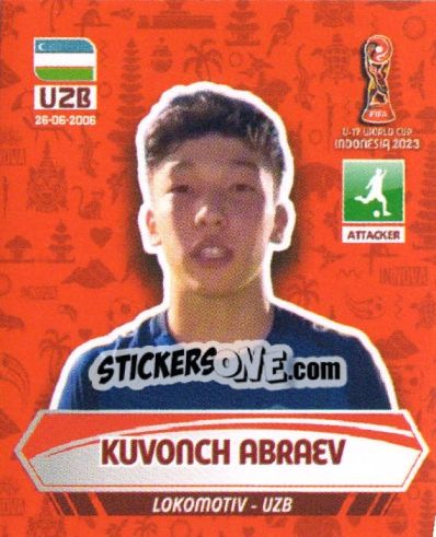 Sticker KUVONCH ABRAEV - FIFA U-17 WORLD CUP INDONESIA 2023
 - INNOVA