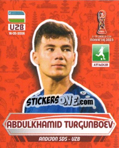 Sticker ABDULKHAMID TURGUNBOEV - FIFA U-17 WORLD CUP INDONESIA 2023
 - INNOVA