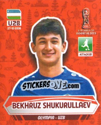 Sticker BEKHRUZ SHUKURULLAEV - FIFA U-17 WORLD CUP INDONESIA 2023
 - INNOVA