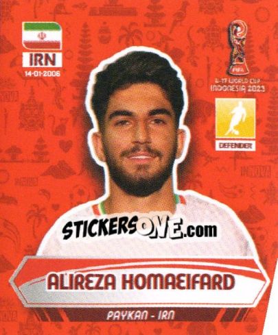 Sticker ALIREZA HOMAEIFARD - FIFA U-17 WORLD CUP INDONESIA 2023
 - INNOVA