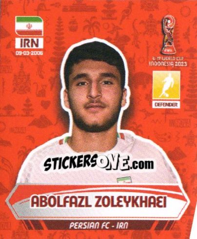 Sticker ABOLFAZL ZOLEYKHAEI - FIFA U-17 WORLD CUP INDONESIA 2023
 - INNOVA