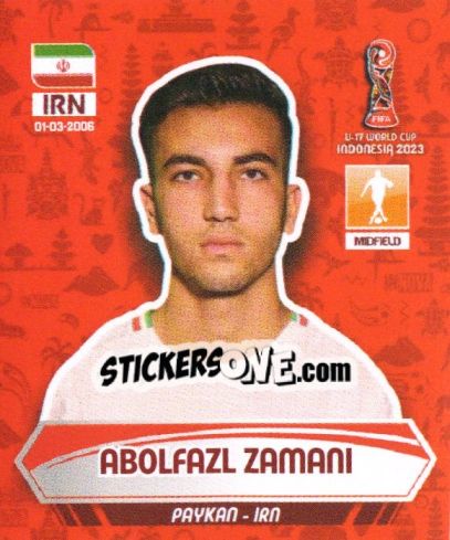 Sticker ABOLFAZL ZAMANI - FIFA U-17 WORLD CUP INDONESIA 2023
 n. 178 - INNOVA