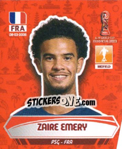 Sticker ZAIRE EMERY - FIFA U-17 WORLD CUP INDONESIA 2023
 - INNOVA
