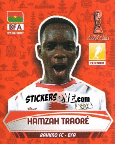 Sticker HAMZAH TRAORE' - FIFA U-17 WORLD CUP INDONESIA 2023
 - INNOVA