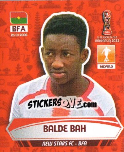 Sticker BALDE BAH - FIFA U-17 WORLD CUP INDONESIA 2023
 - INNOVA