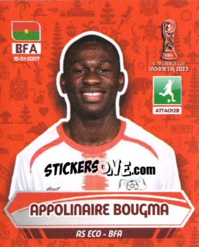 Sticker APPOLINAIRE BOUGMA - FIFA U-17 WORLD CUP INDONESIA 2023
 - INNOVA