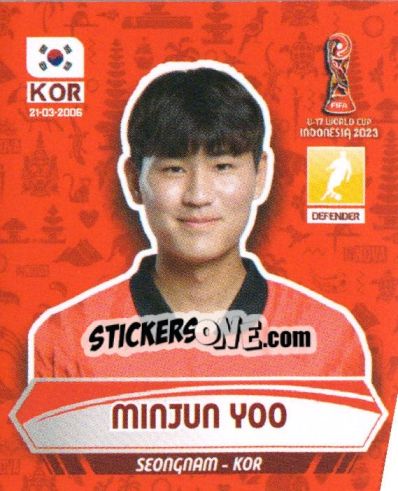 Sticker MINJUN YOO - FIFA U-17 WORLD CUP INDONESIA 2023
 n. 321 - INNOVA