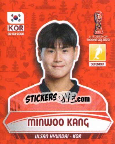 Sticker MINWOO KANG - FIFA U-17 WORLD CUP INDONESIA 2023
 - INNOVA
