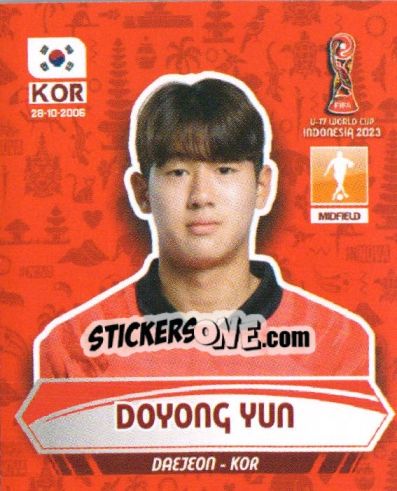 Sticker DOYONG YUN - FIFA U-17 WORLD CUP INDONESIA 2023
 n. 327 - INNOVA