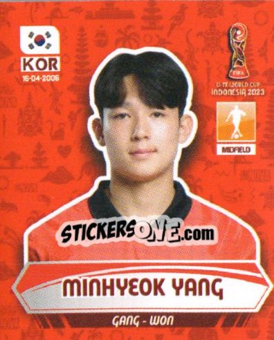 Sticker MINHYEOK YANG - FIFA U-17 WORLD CUP INDONESIA 2023
 - INNOVA