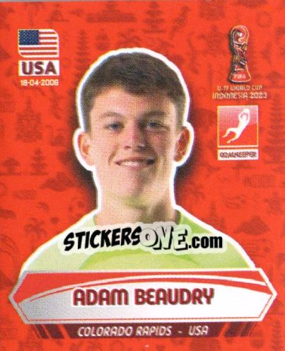 Sticker ADAM BEAUDRY - FIFA U-17 WORLD CUP INDONESIA 2023
 - INNOVA