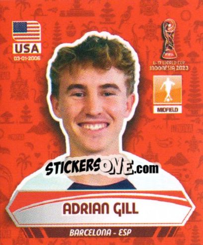 Sticker ADRIAN GILL - FIFA U-17 WORLD CUP INDONESIA 2023
 - INNOVA