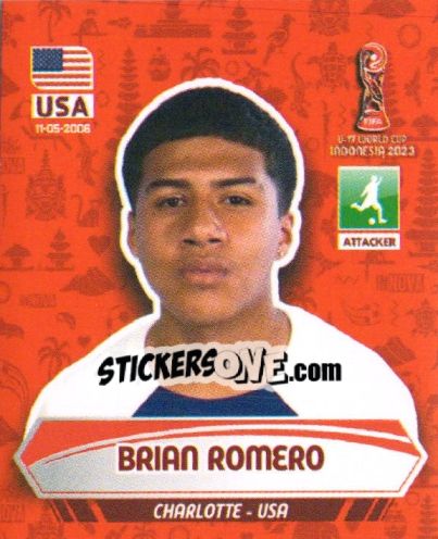 Sticker BRIAN ROMERO - FIFA U-17 WORLD CUP INDONESIA 2023
 - INNOVA