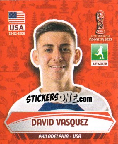 Sticker DAVID VASQUEZ - FIFA U-17 WORLD CUP INDONESIA 2023
 - INNOVA