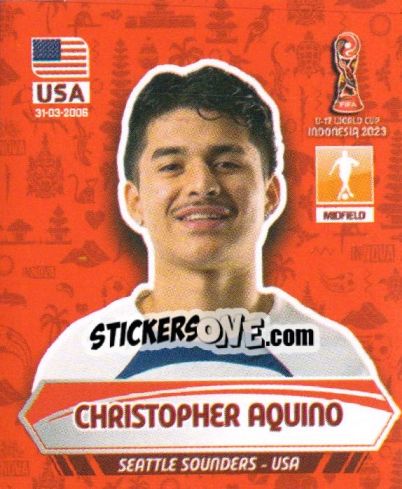 Sticker CHRISTOPHER AQUINO - FIFA U-17 WORLD CUP INDONESIA 2023
 - INNOVA