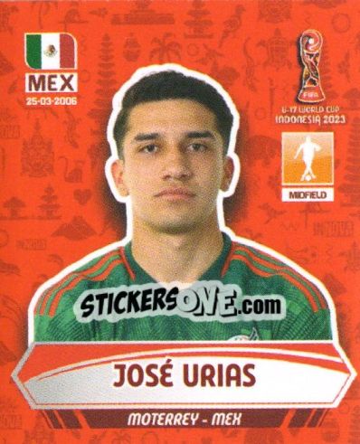 Sticker JOSE URIAS - FIFA U-17 WORLD CUP INDONESIA 2023
 - INNOVA