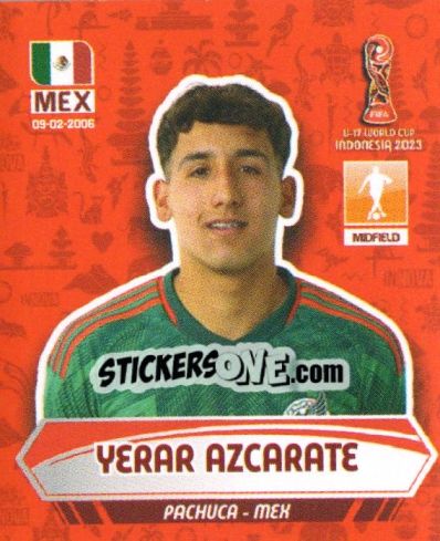 Sticker YERAR AZCARATE - FIFA U-17 WORLD CUP INDONESIA 2023
 - INNOVA