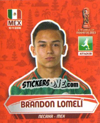 Sticker BRANDON LOMELI - FIFA U-17 WORLD CUP INDONESIA 2023
 - INNOVA