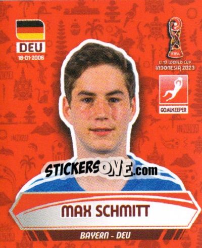 Sticker MAX SCHMITT - FIFA U-17 WORLD CUP INDONESIA 2023
 - INNOVA