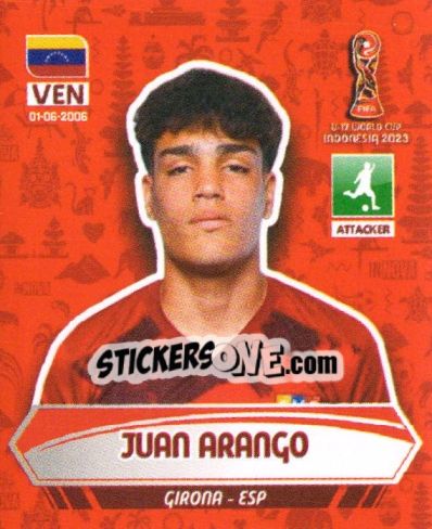 Sticker JUAN ARANGO - FIFA U-17 WORLD CUP INDONESIA 2023
 - INNOVA