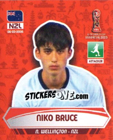 Sticker NIKO BRUCE - FIFA U-17 WORLD CUP INDONESIA 2023
 - INNOVA