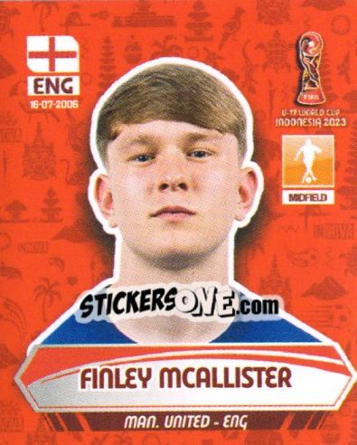 Sticker FINLEY MCALLISTER - FIFA U-17 WORLD CUP INDONESIA 2023
 - INNOVA