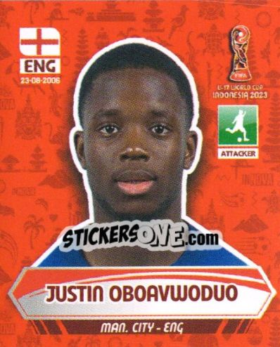 Sticker JUSTIN OBOAVWODUO - FIFA U-17 WORLD CUP INDONESIA 2023
 - INNOVA