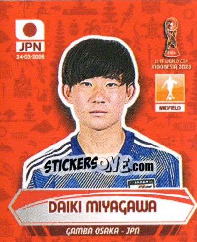 Sticker DAIKI MIYAGAWA - FIFA U-17 WORLD CUP INDONESIA 2023
 n. 222 - INNOVA